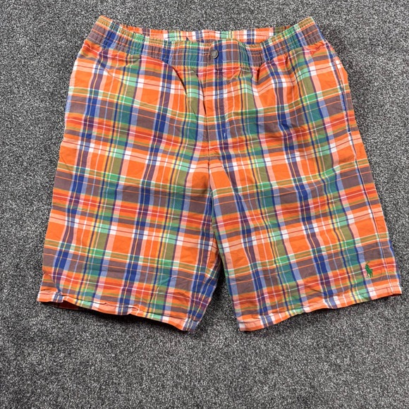 Polo Ralph Lauren Other - Polo Ralph Lauren Swim Trunks Men's XL Orange Plaid Mesh Lined Drawstring Shorts